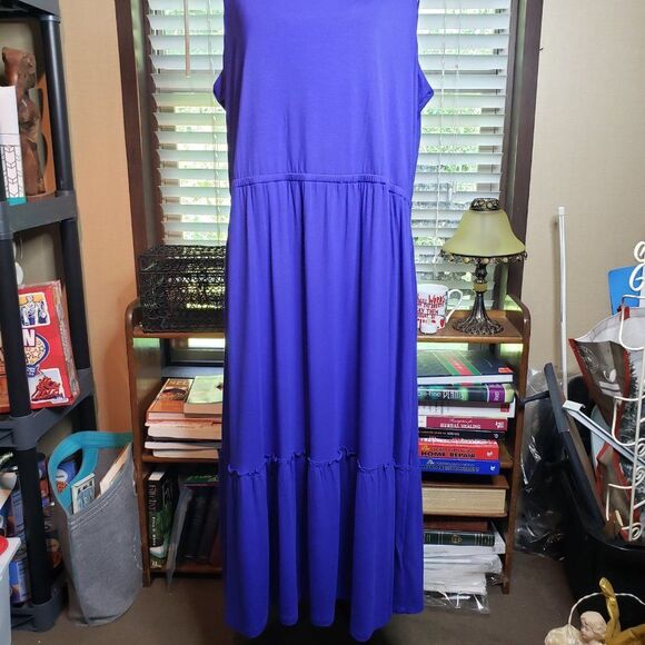 Jason Wu Cobalt Blue Tank Maxi Dress womens plus 1x Sleeveless Summer Casual - Picture 2 of 9